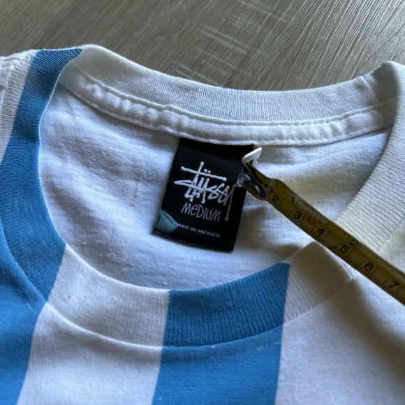 Vintage Stussy 90s printed stripe world tour tee medium - Picture 5 of 7
